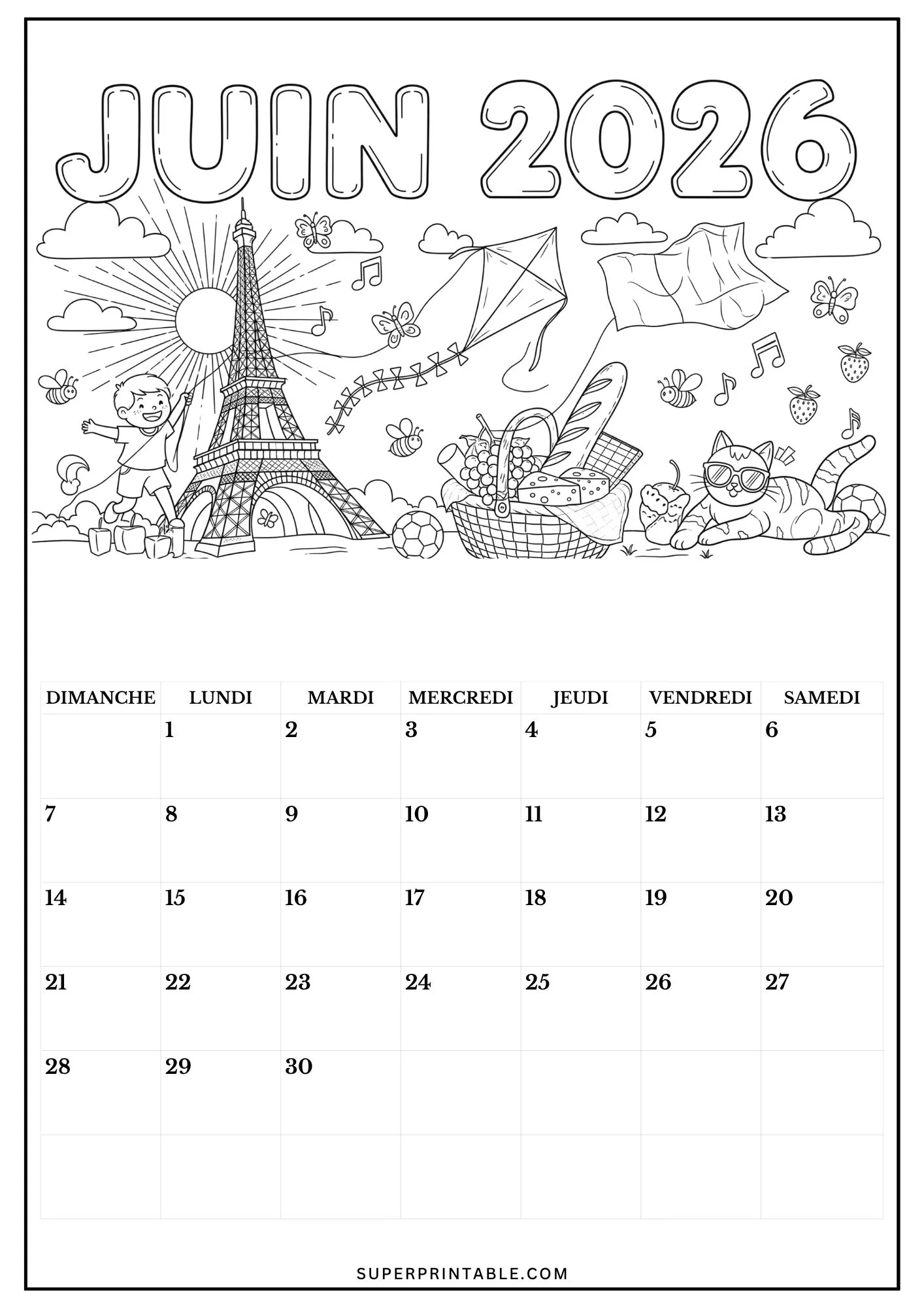 Colorie la France: 2026 Calendar 6
