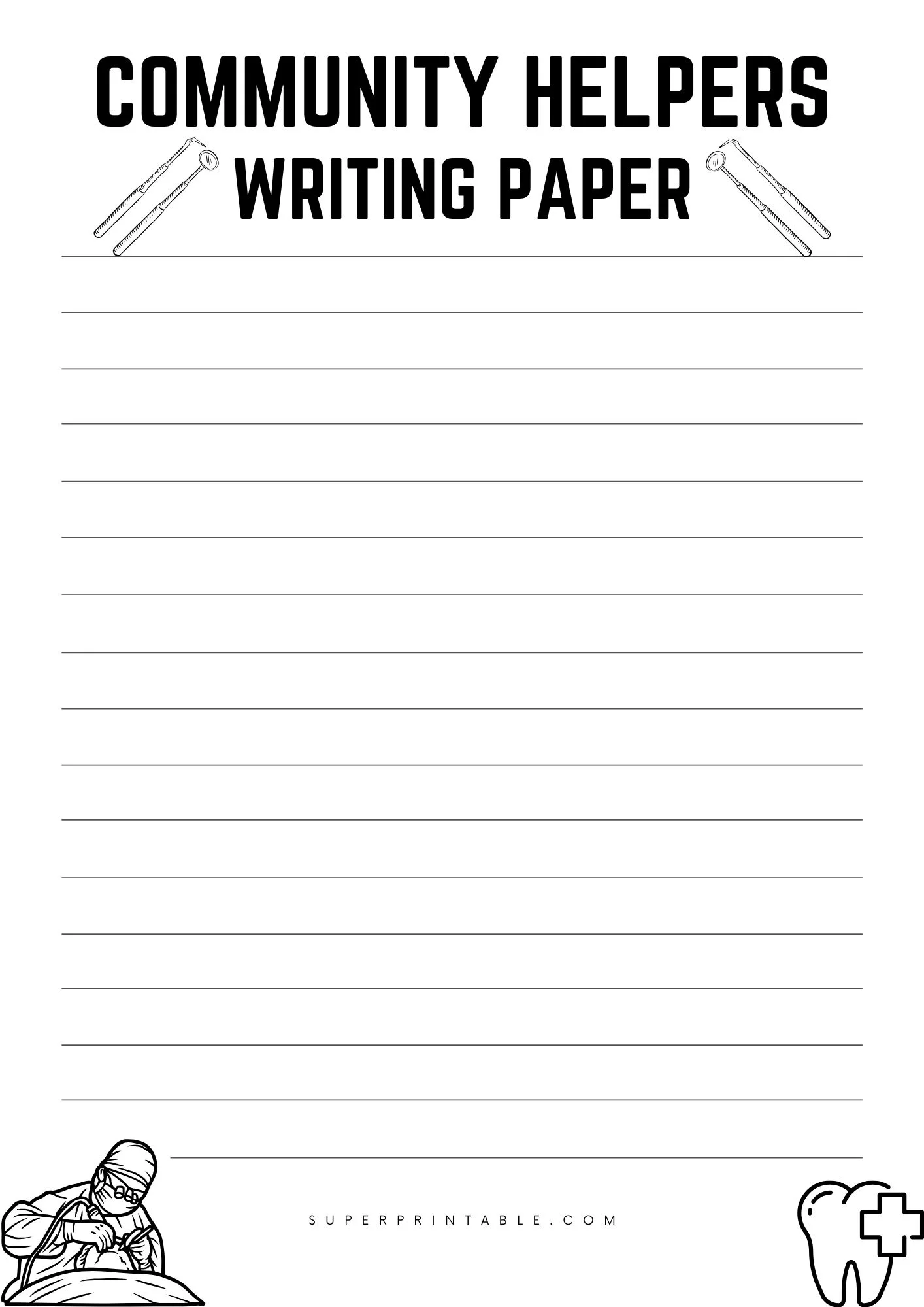 Community Helpers Writing Paper 3