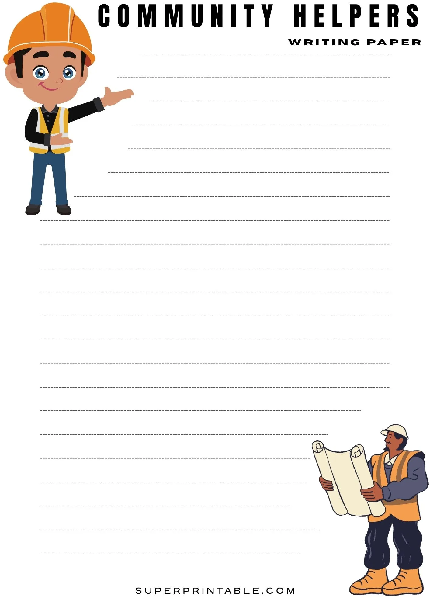 Community Helpers Writing Paper 6