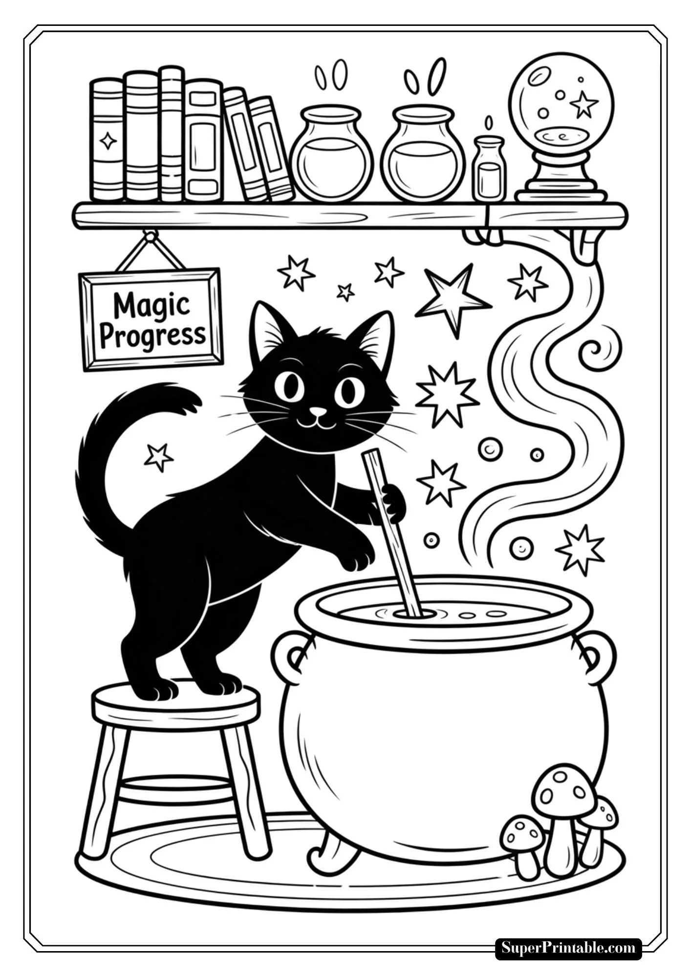 Cozy Halloween Nights Coloring Pages 3