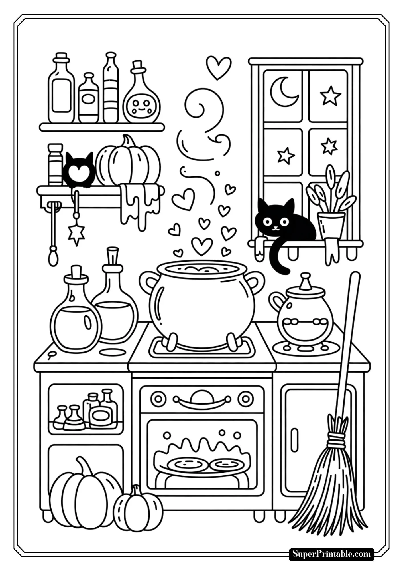 Cozy Halloween Nights Coloring Pages 7