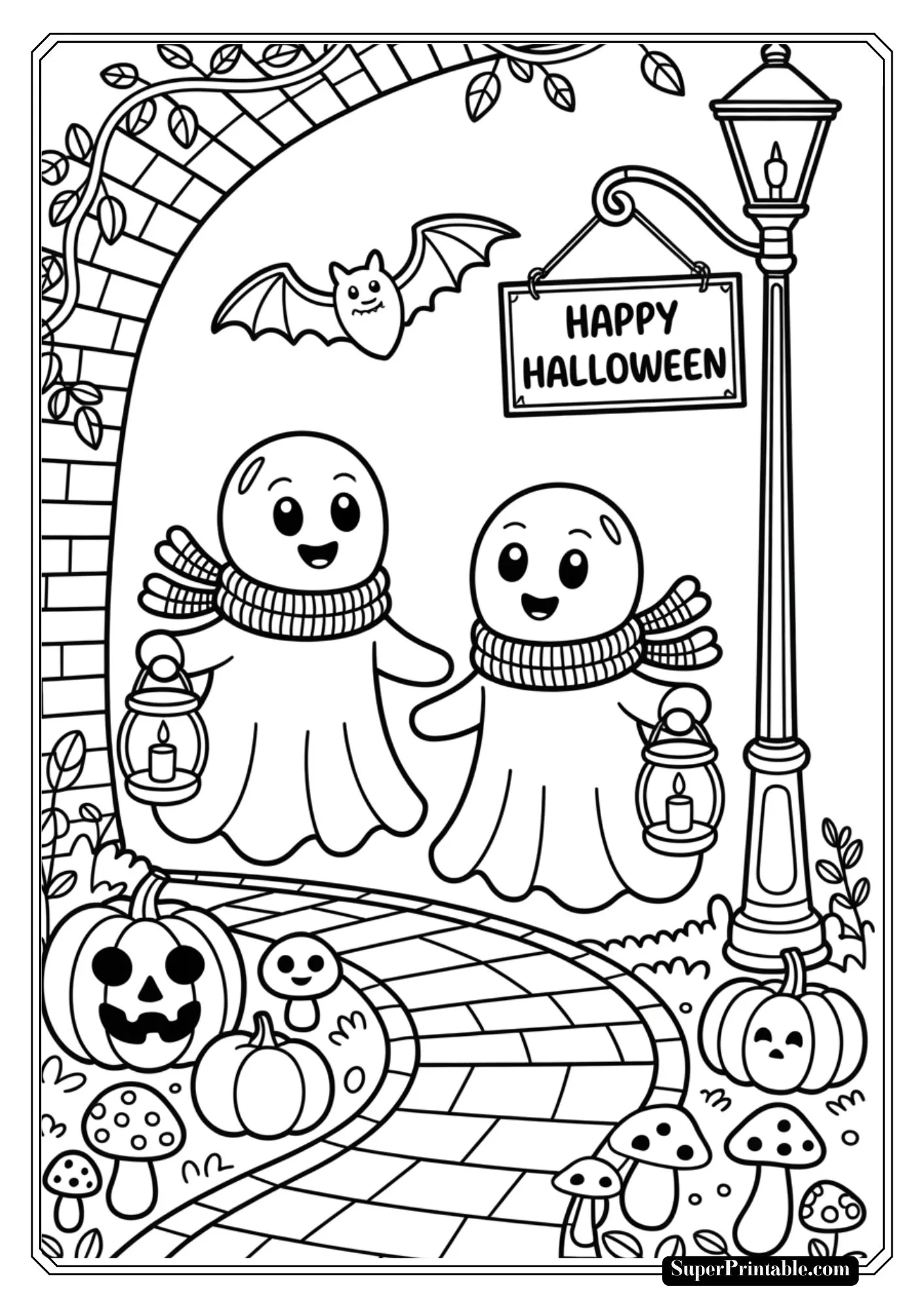 Cozy Halloween Nights Coloring Pages 8
