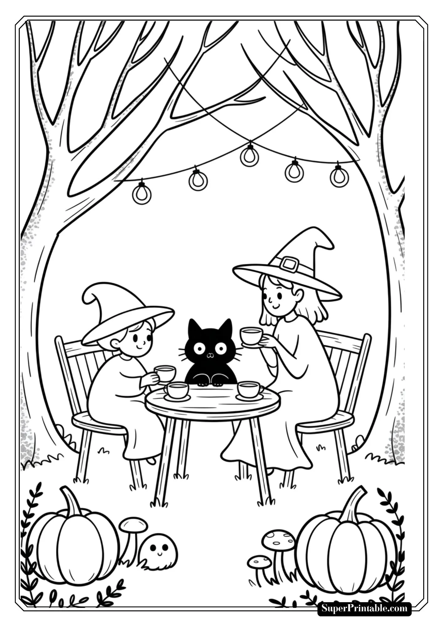 Cozy Halloween Nights Coloring Pages 9