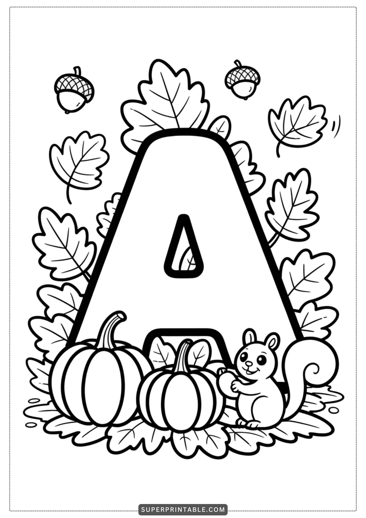 Cozy November Alphabet Coloring Pages 1