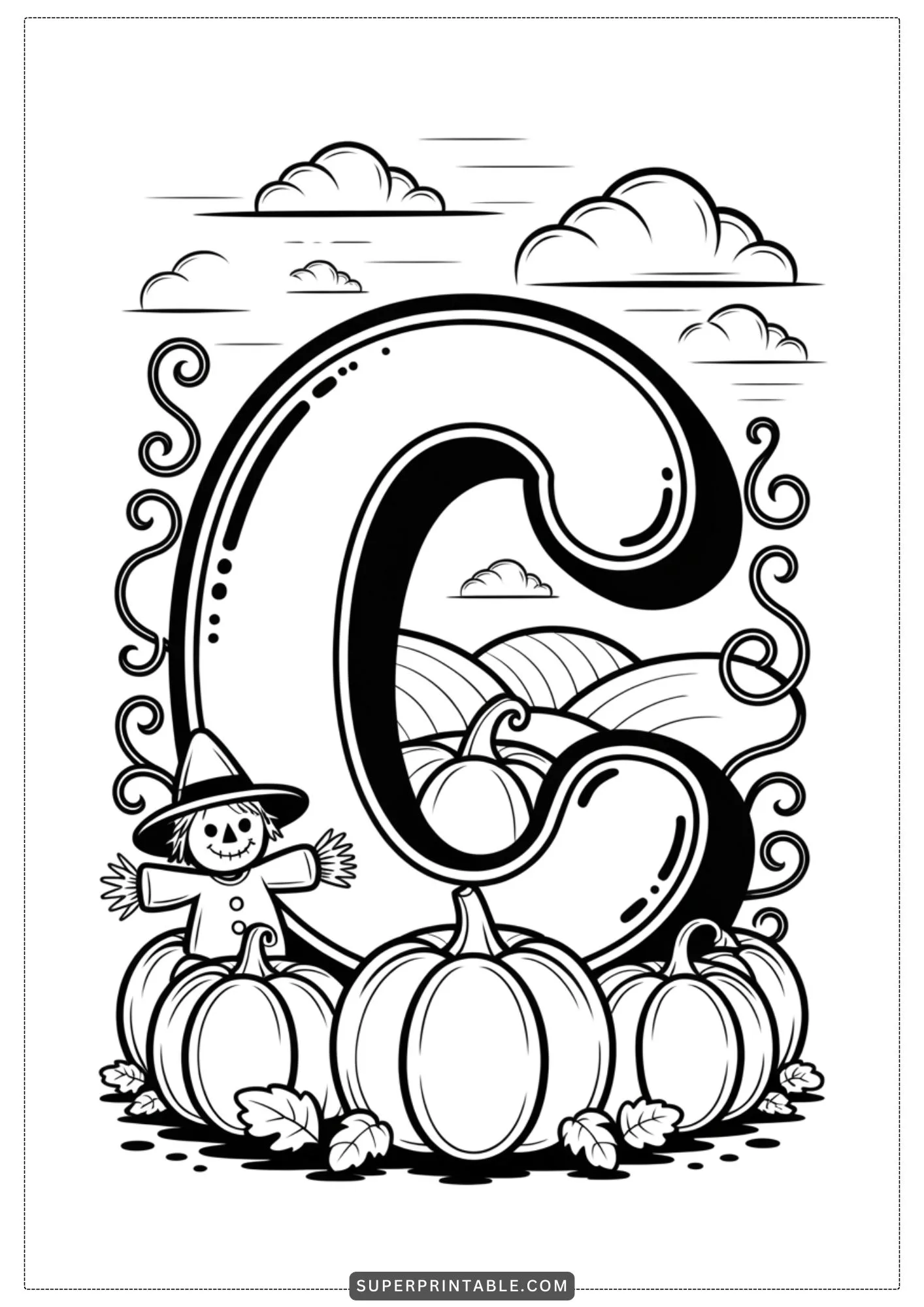 Cozy November Alphabet Coloring Pages 3