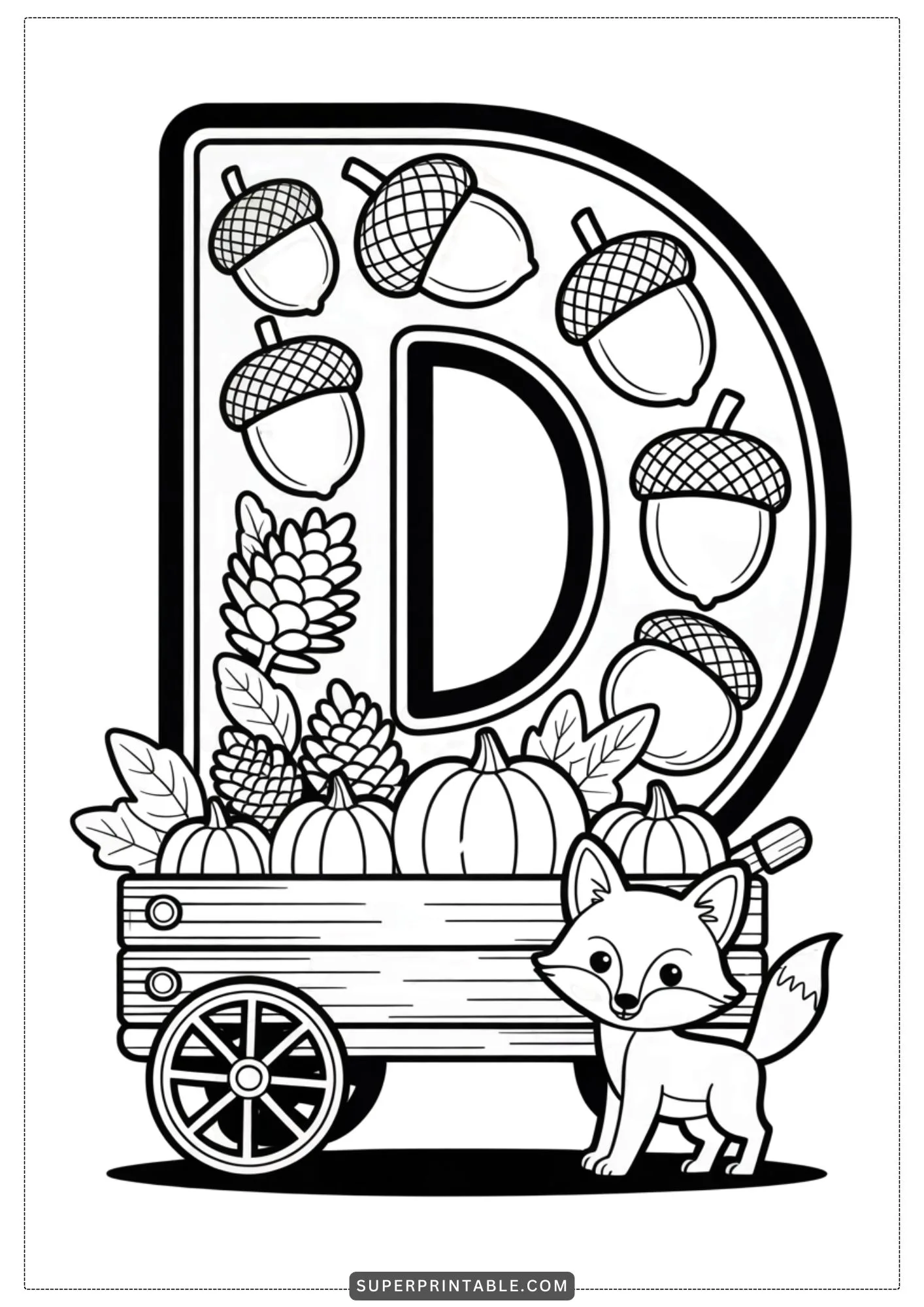 Cozy November Alphabet Coloring Pages 4