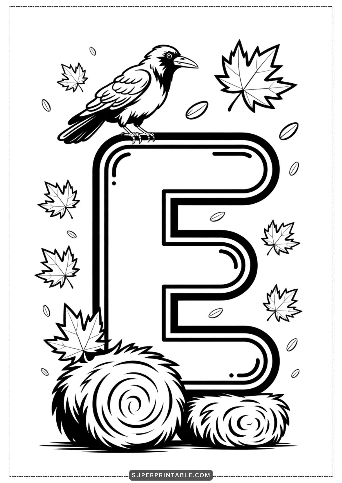 Cozy November Alphabet Coloring Pages 5