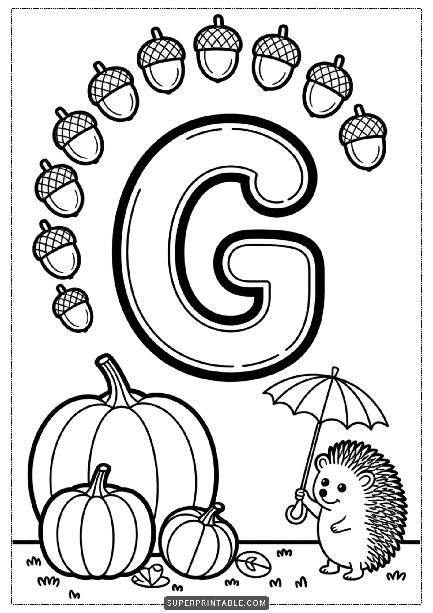 Cozy November Alphabet Coloring Pages 7