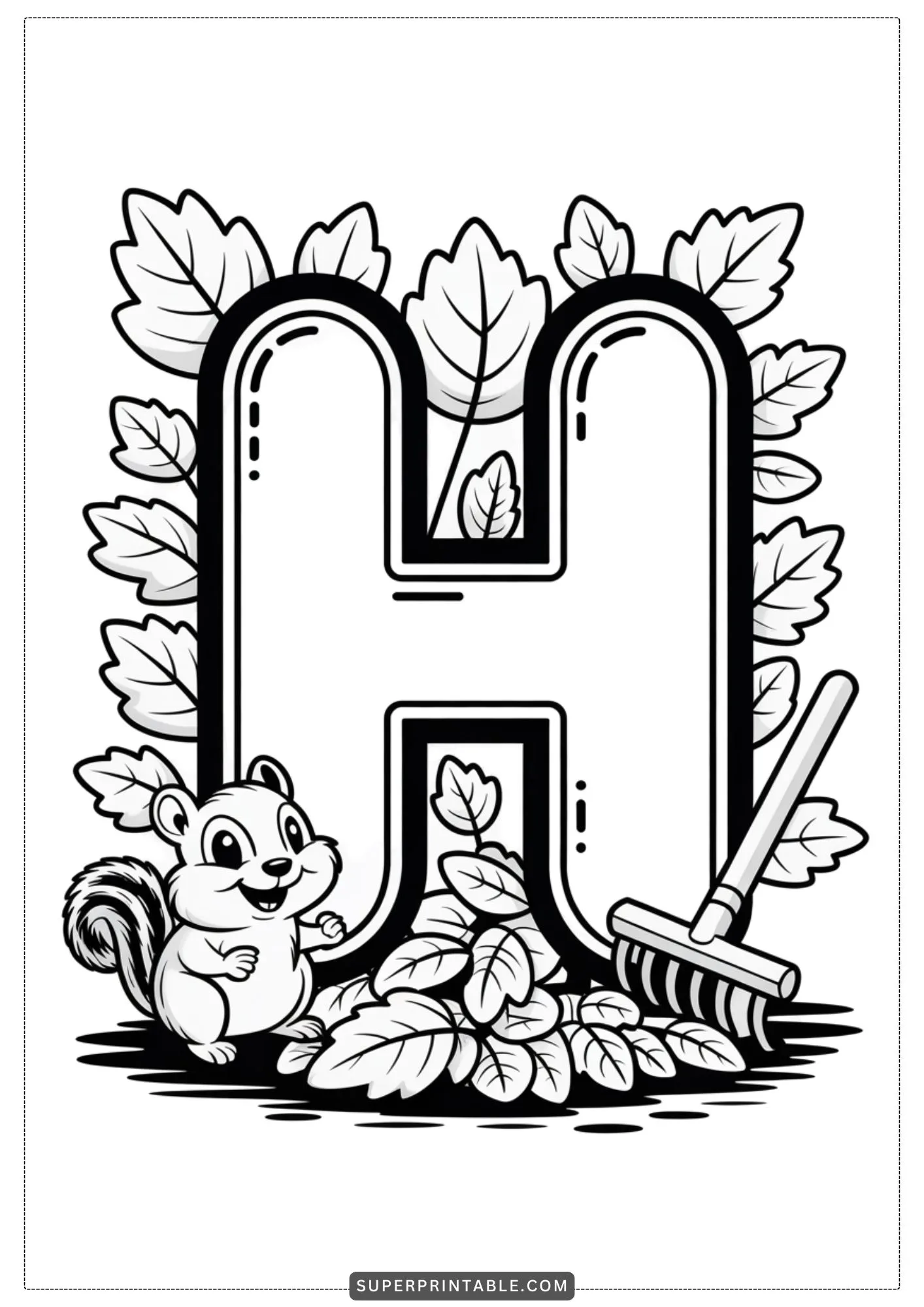 Cozy November Alphabet Coloring Pages 8