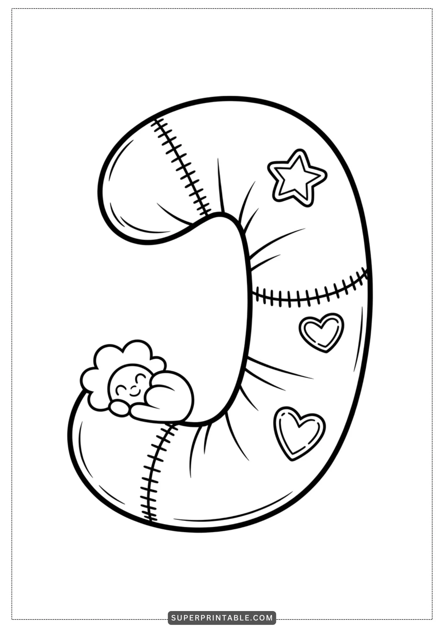 Cozy Pillow Alphabet Coloring Pages 10