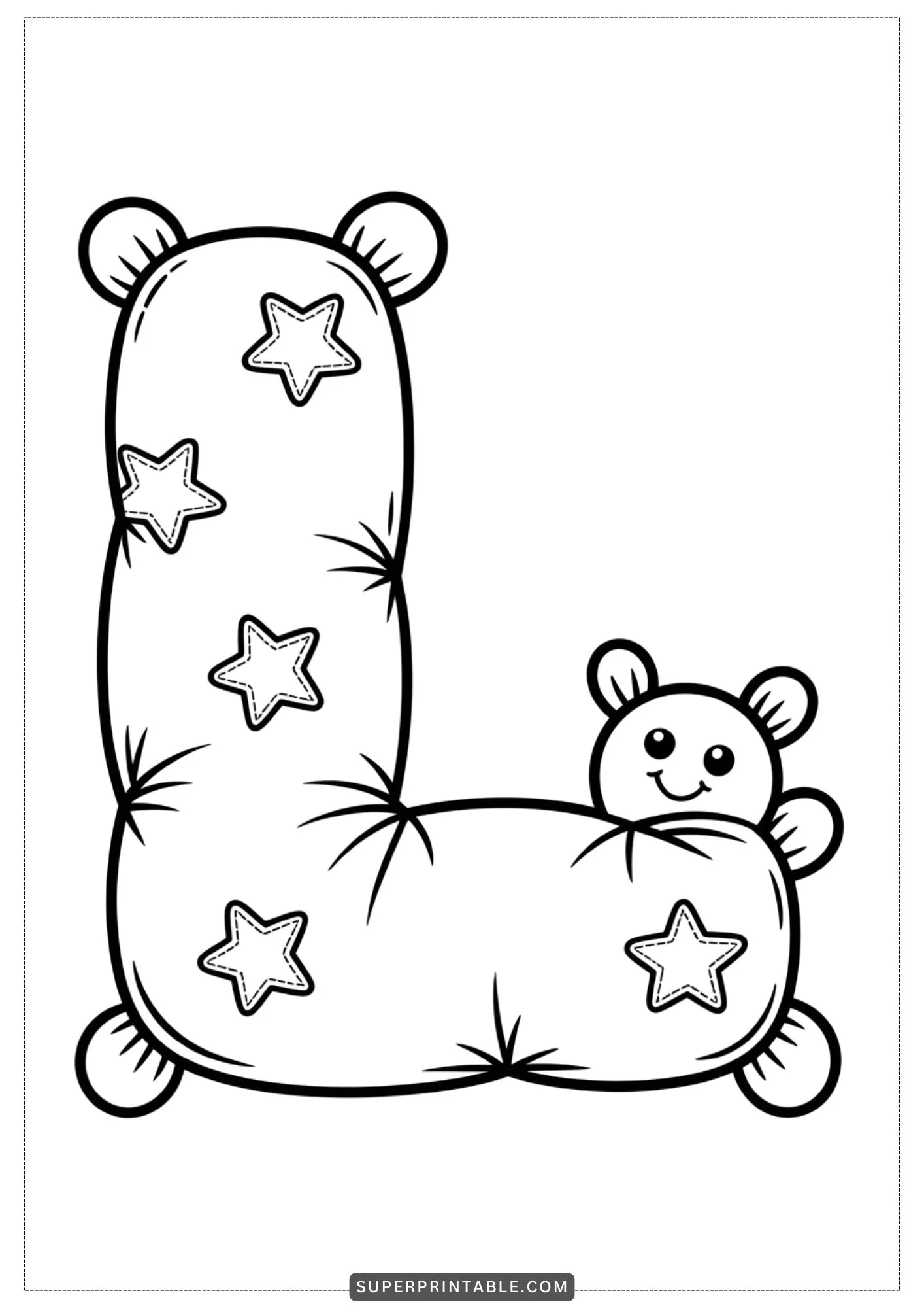 Cozy Pillow Alphabet Coloring Pages 12