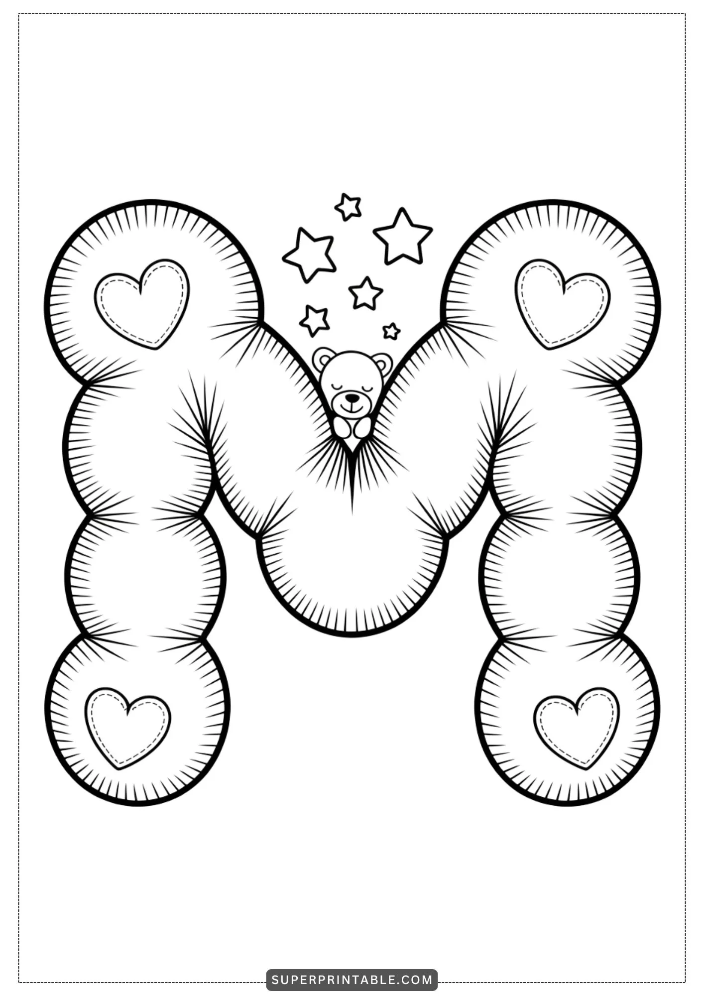 Cozy Pillow Alphabet Coloring Pages 13