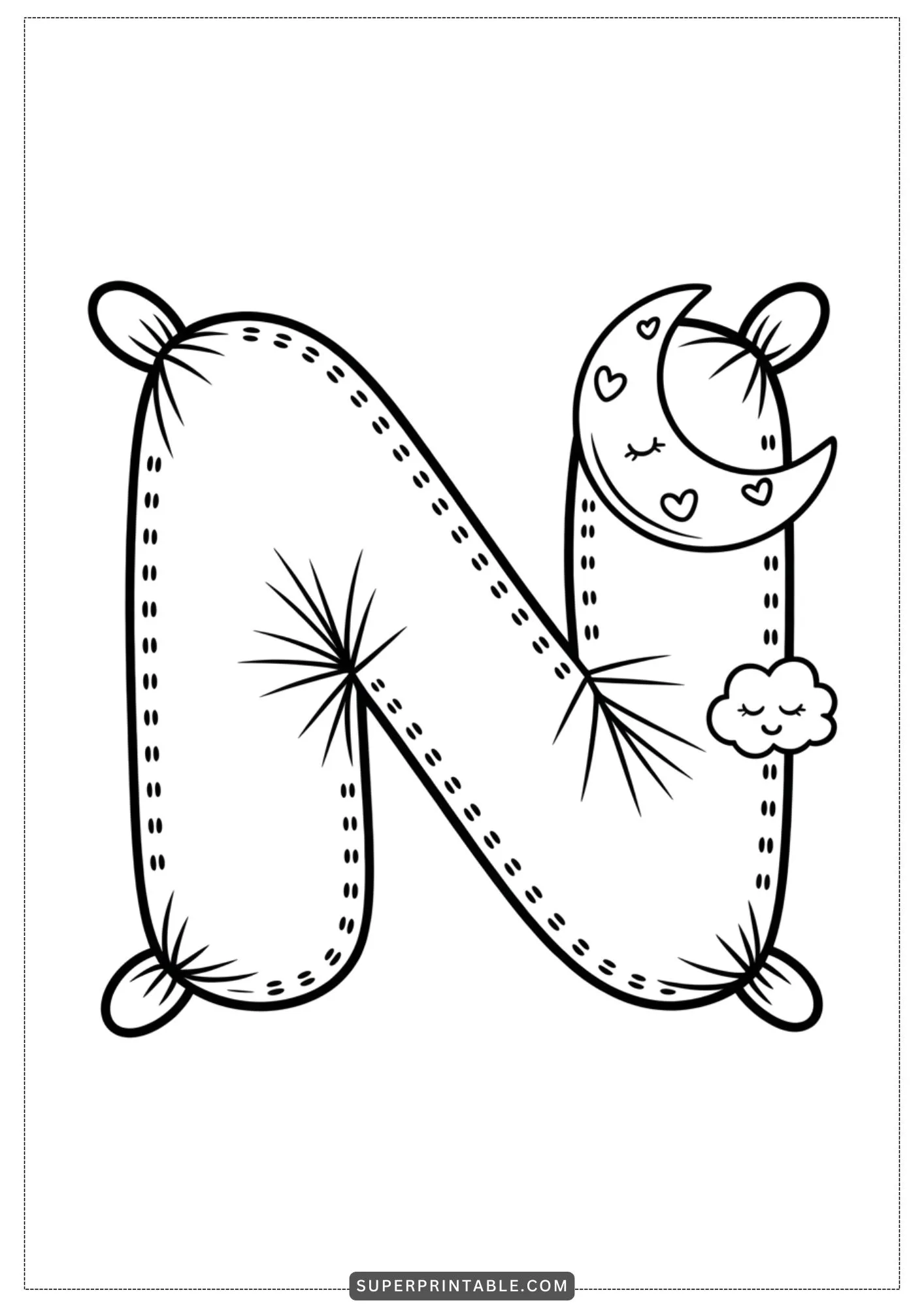Cozy Pillow Alphabet Coloring Pages 14
