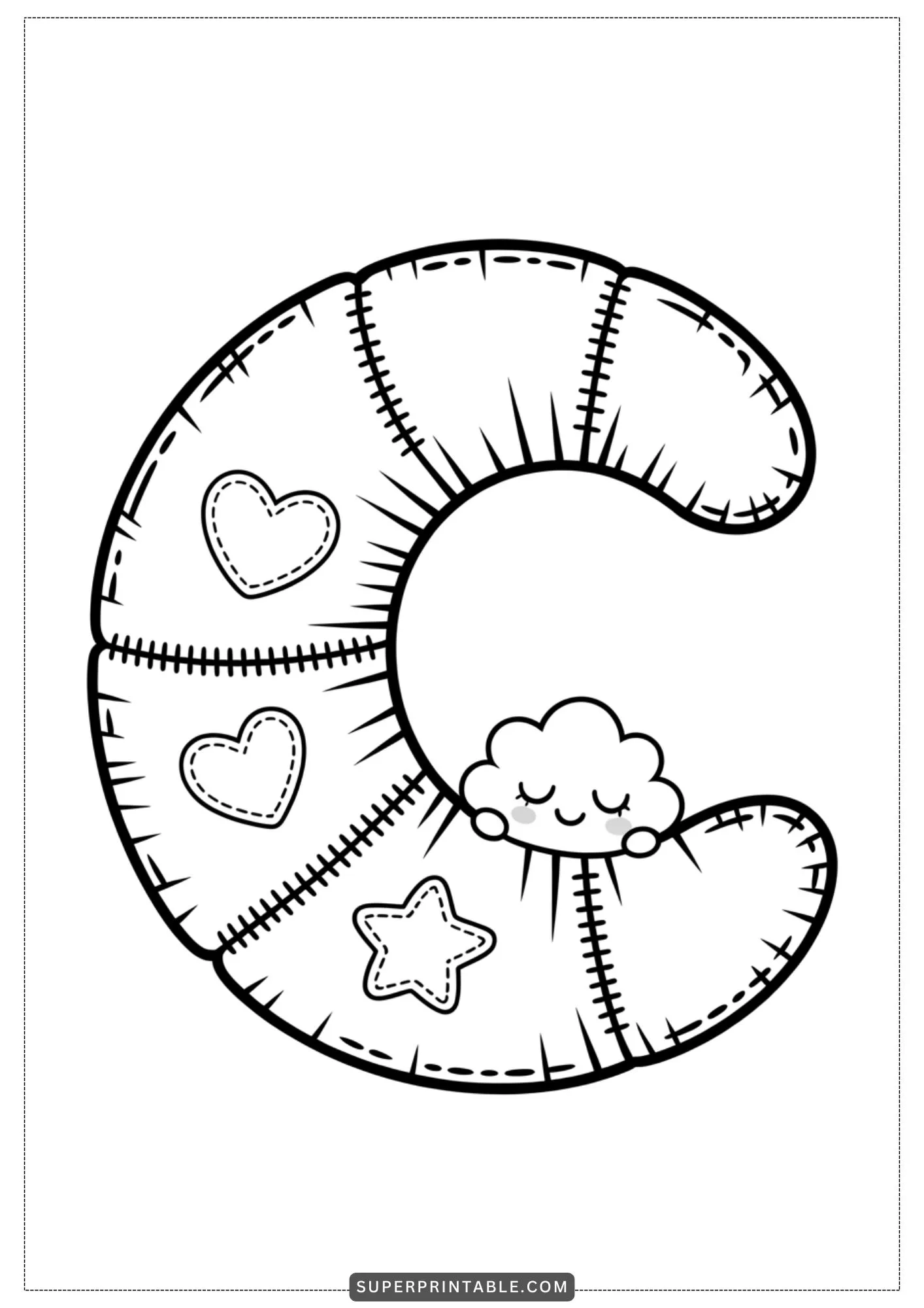 Cozy Pillow Alphabet Coloring Pages 3
