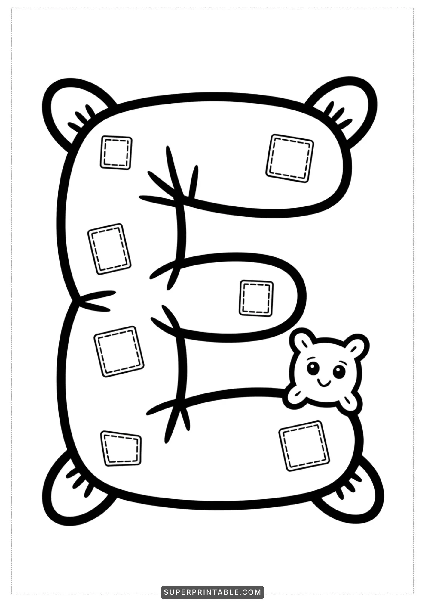 Cozy Pillow Alphabet Coloring Pages 5