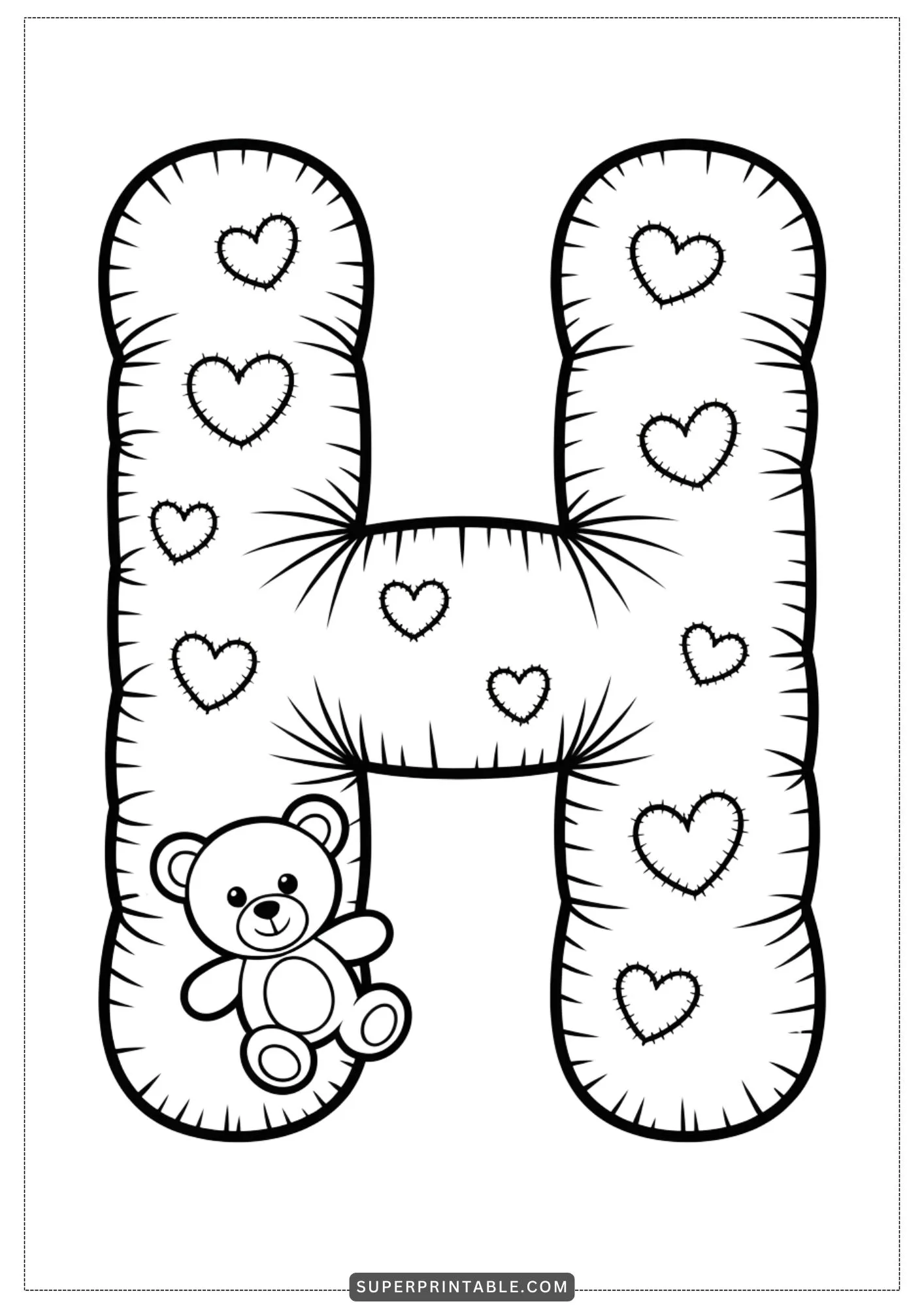 Cozy Pillow Alphabet Coloring Pages 8