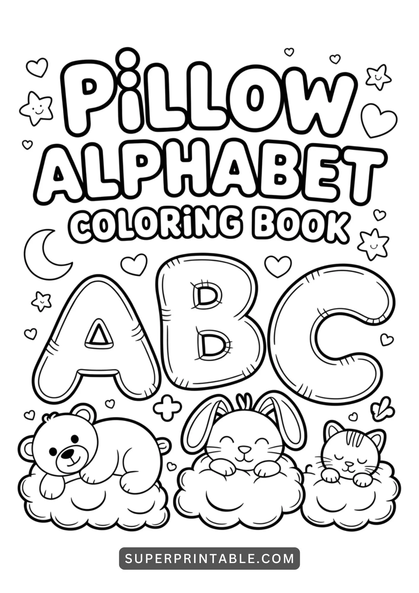 Cozy Pillow Alphabet Coloring Pages Pinterest Image