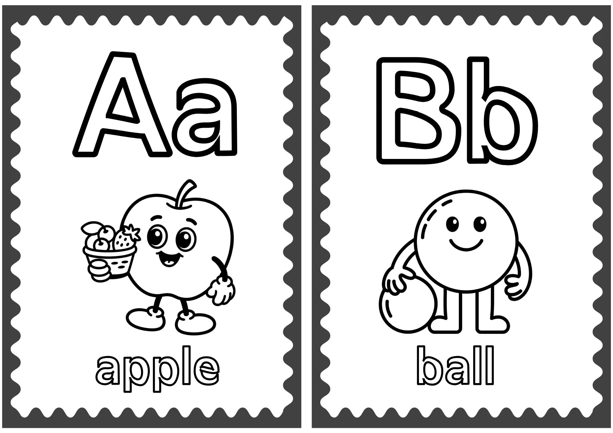 Cute Character Alphabet Cards 1