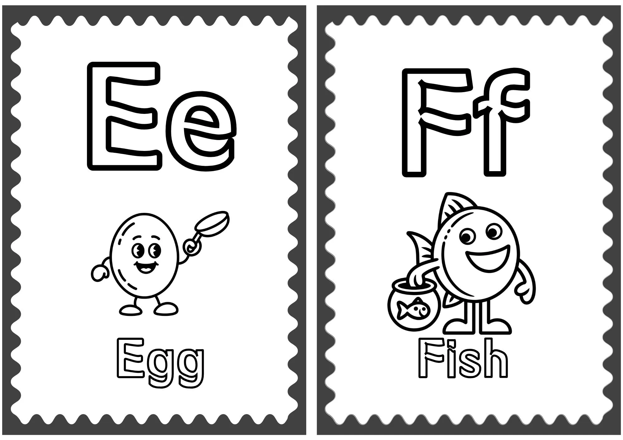 Cute Character Alphabet Cards 3