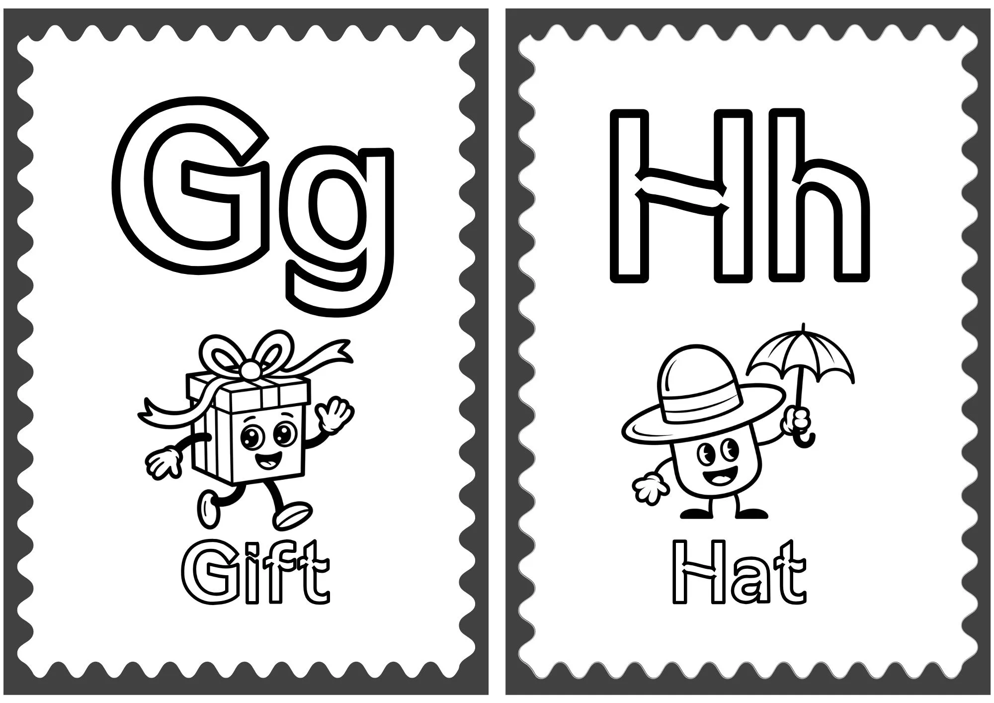 Cute Character Alphabet Cards 4