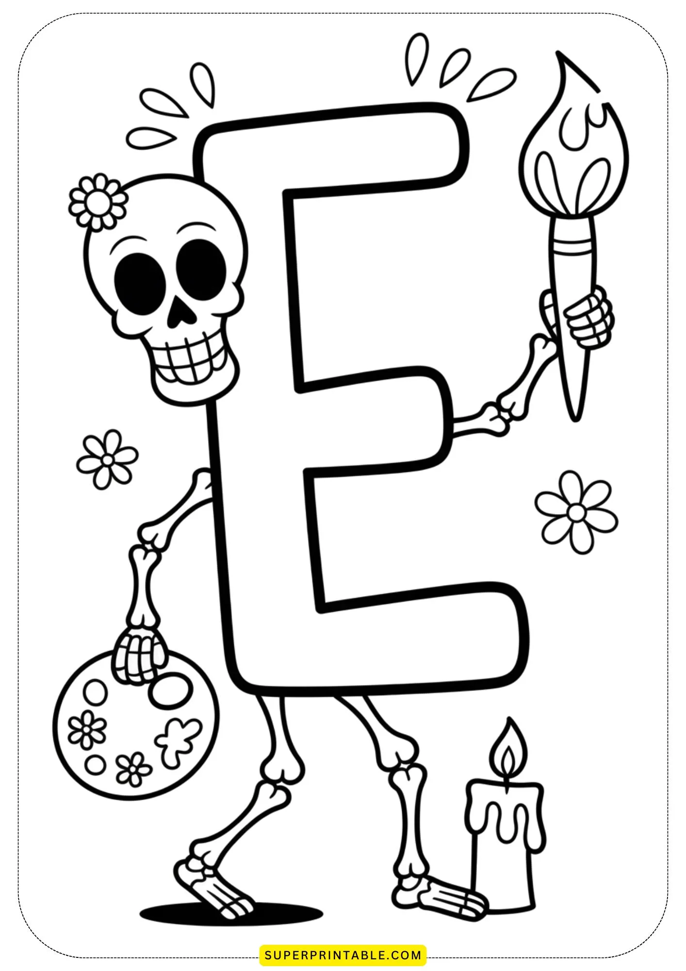 Day of the Dead Alphabet Coloring Pages 5