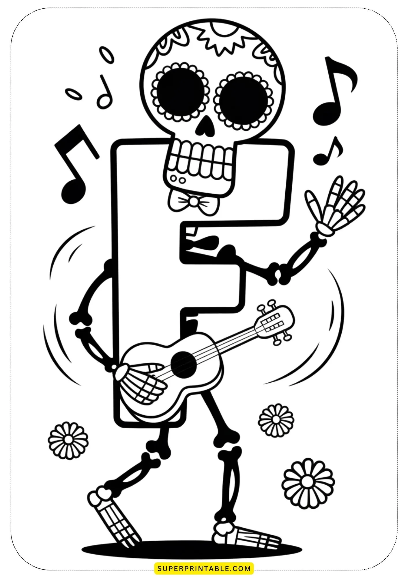 Day of the Dead Alphabet Coloring Pages 6