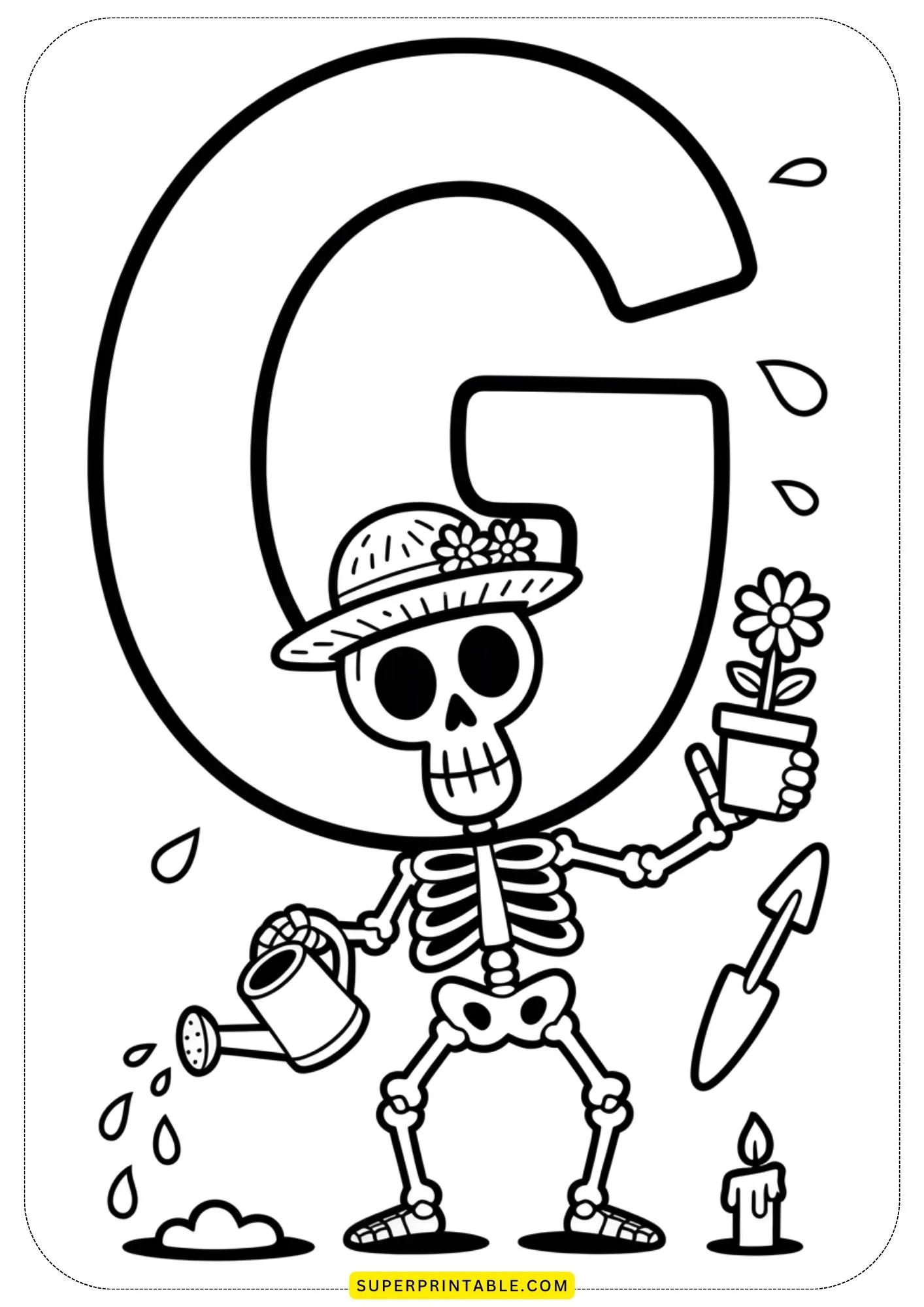 Day of the Dead Alphabet Coloring Pages 7