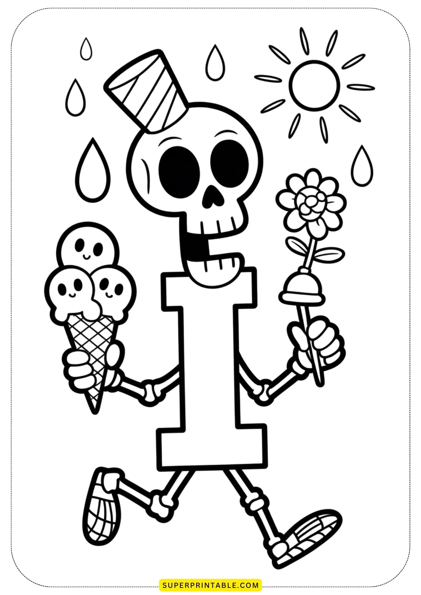 Day of the Dead Alphabet Coloring Pages 9