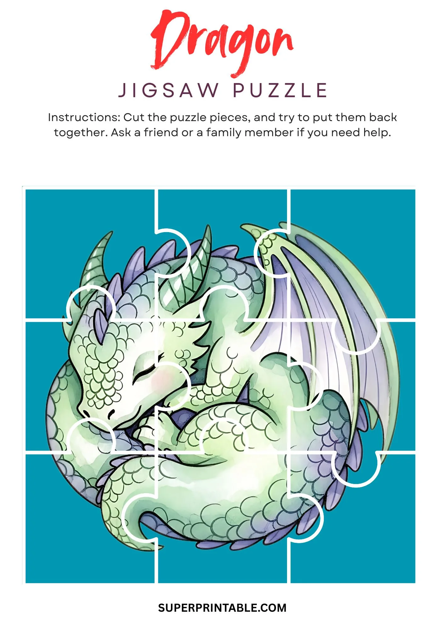Dragon Jigsaw Puzzle Activity 1