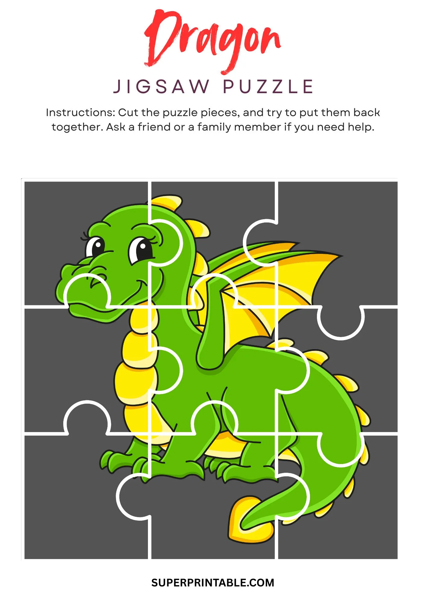 Dragon Jigsaw Puzzle Activity 2