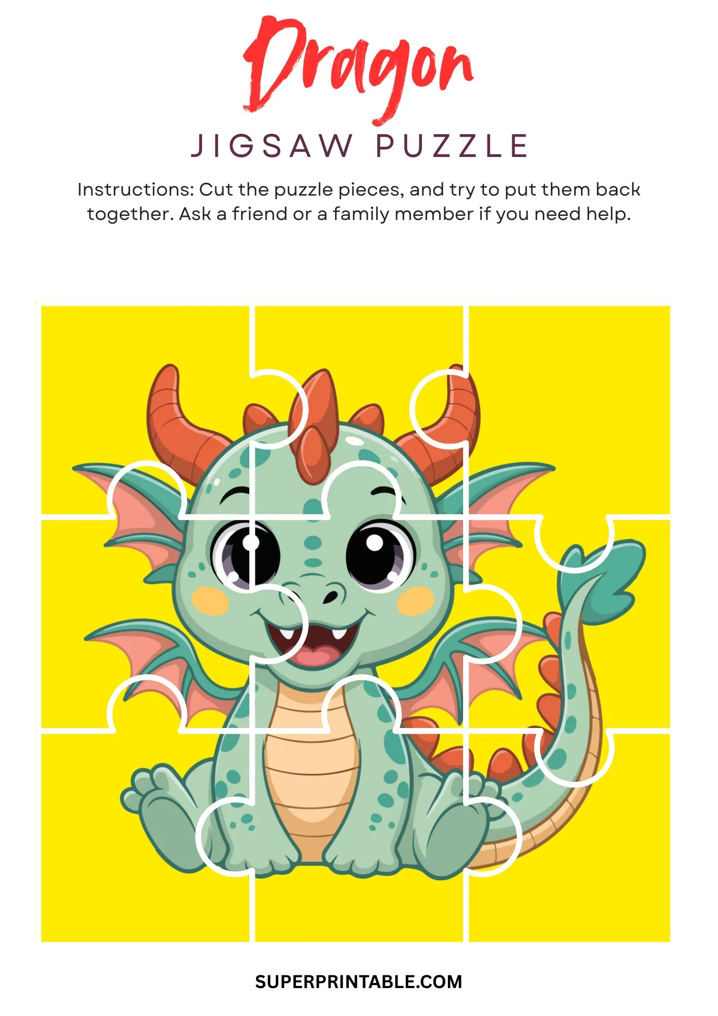 Dragon Jigsaw Puzzle Activity 3