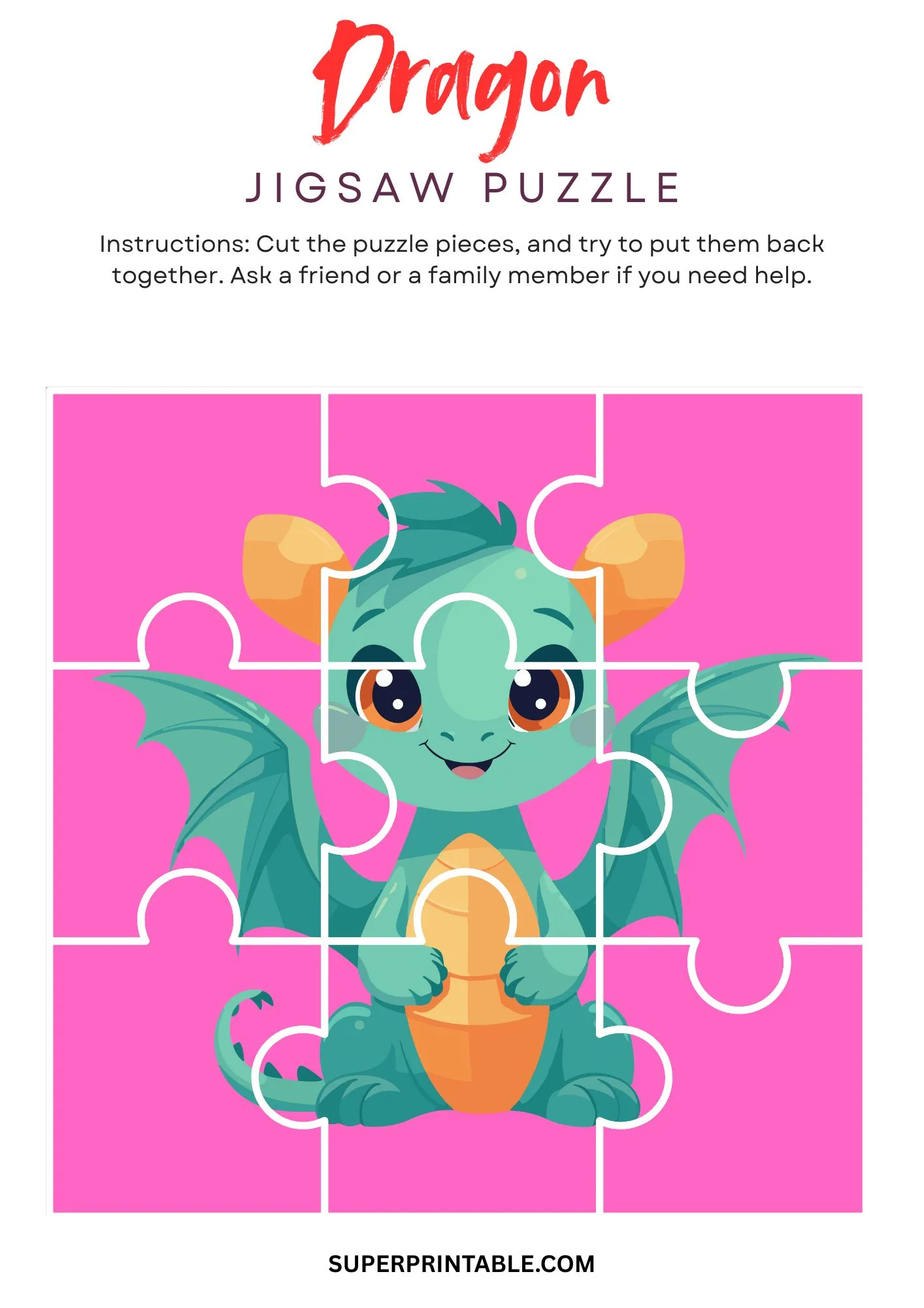 Dragon Jigsaw Puzzle Activity 6