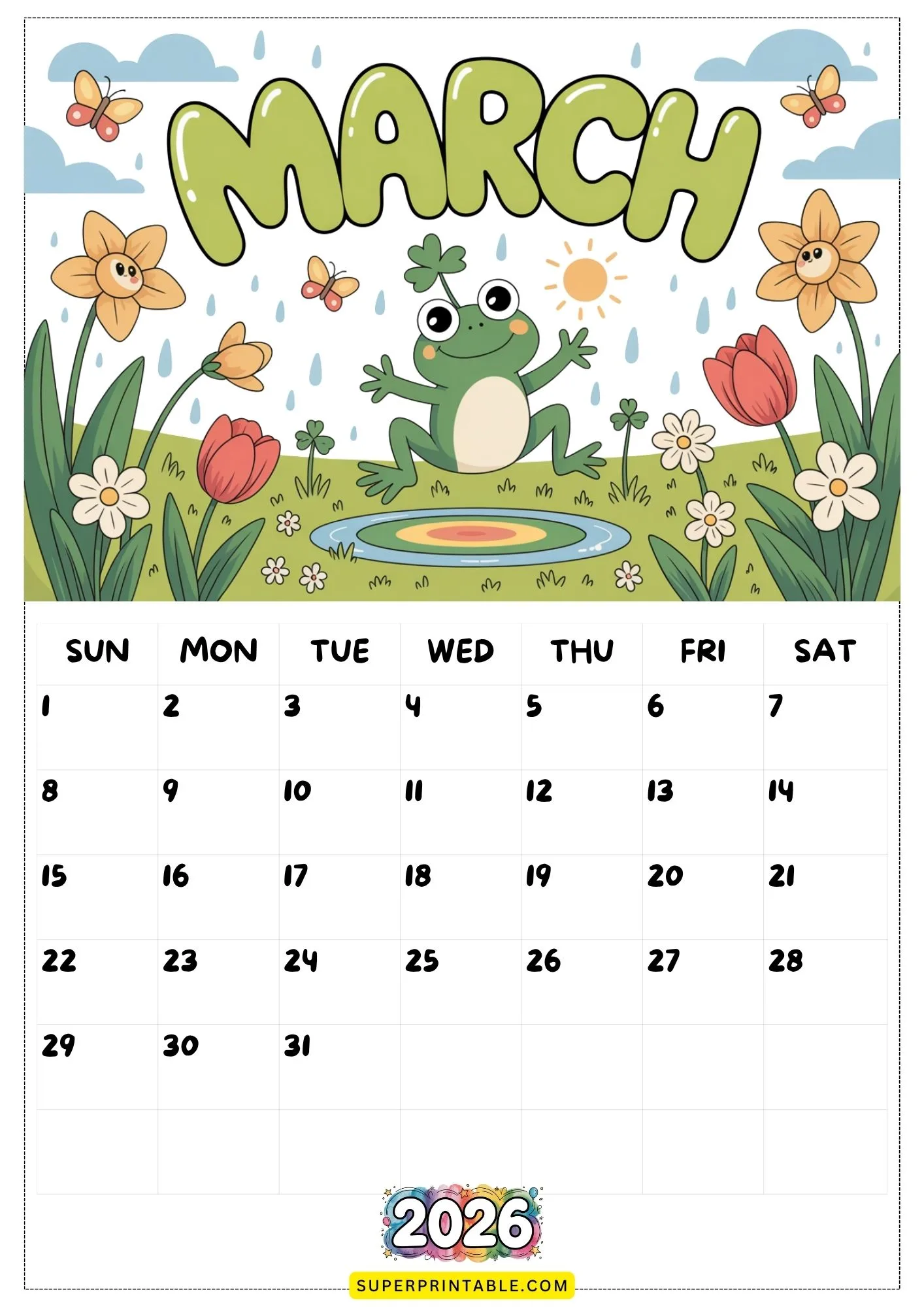 Dreamy Days 2026 Calendar for Kids & Families 3