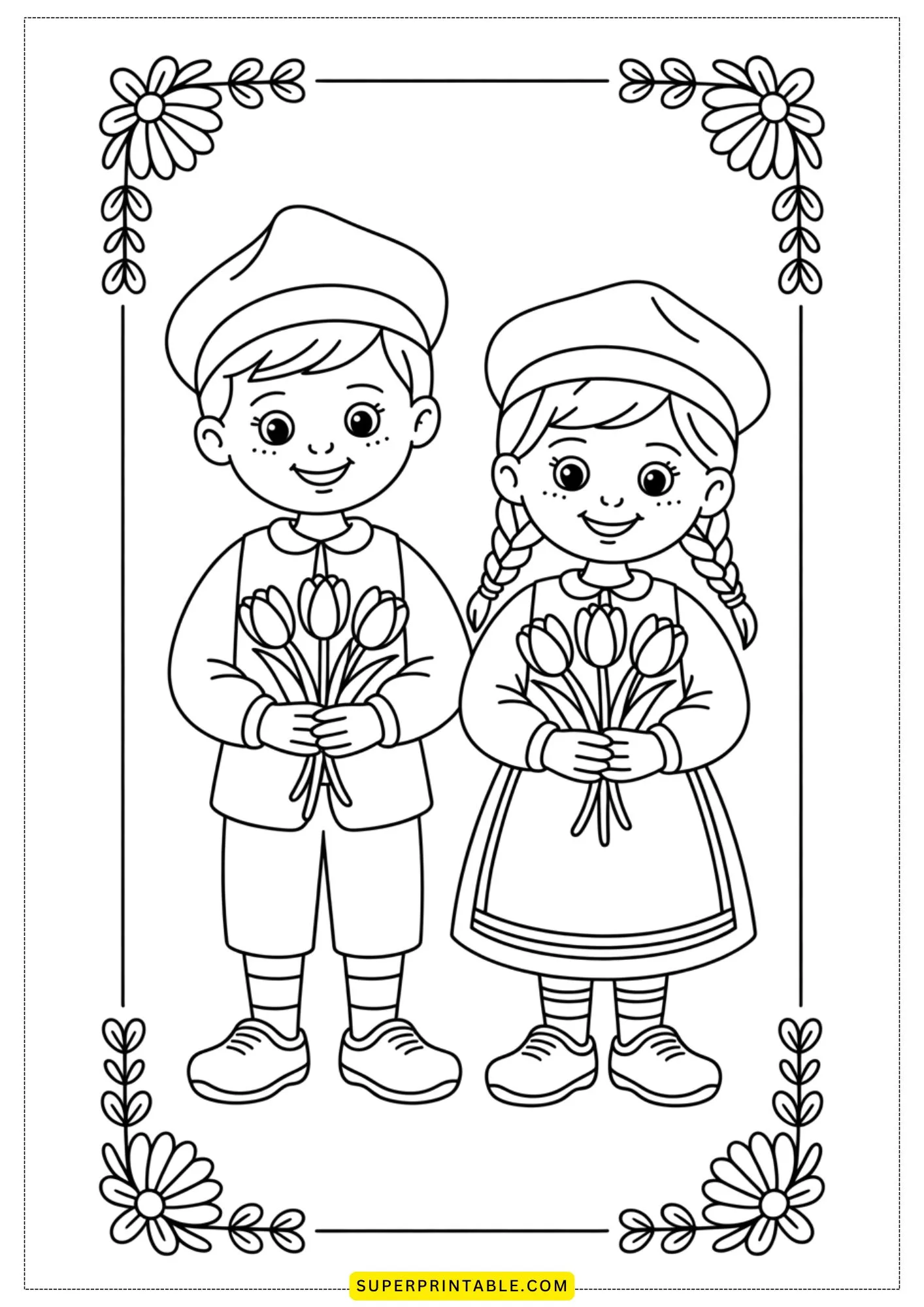 Dutch Folk Art Coloring Pages 3