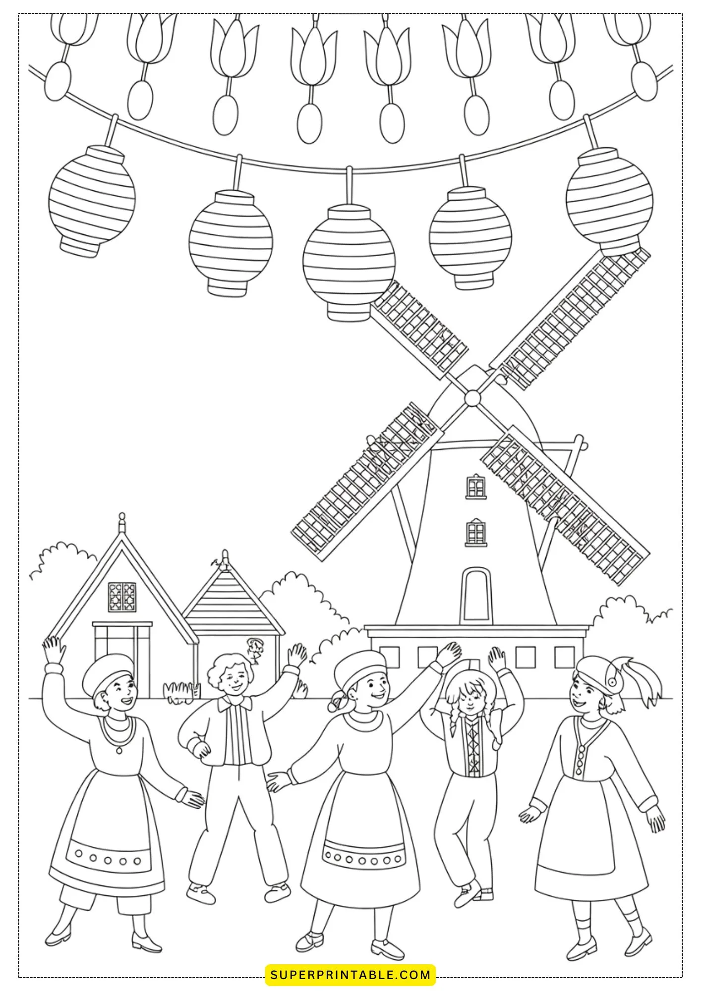 Dutch Folk Art Coloring Pages 4