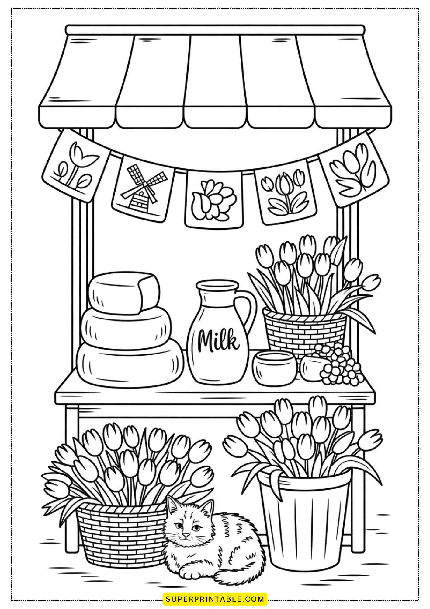 Dutch Folk Art Coloring Pages 5