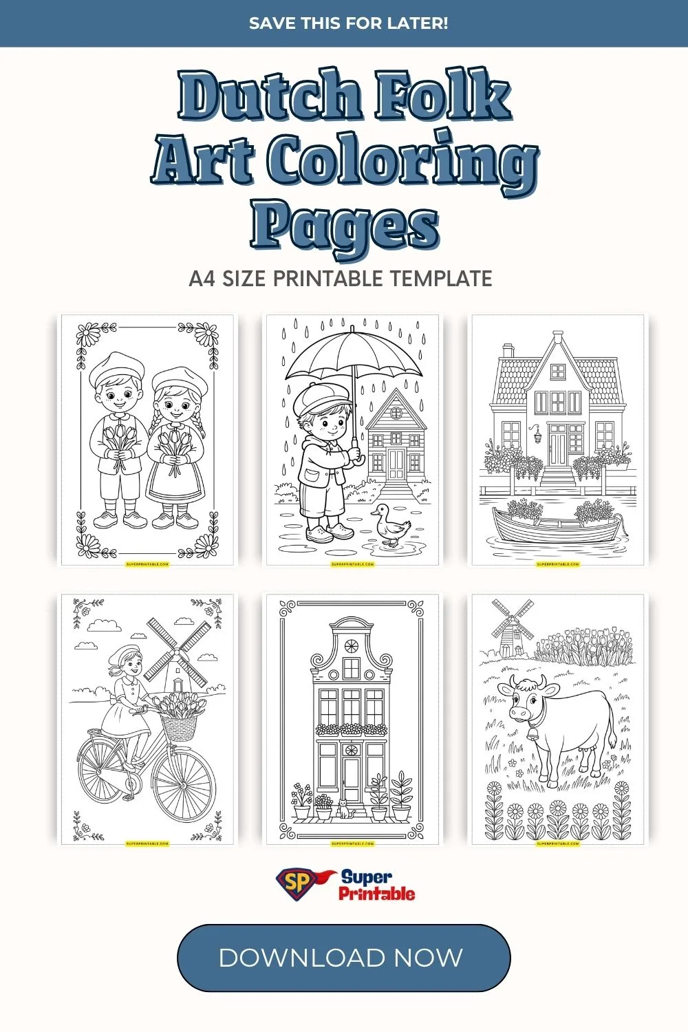 Dutch Folk Art Coloring Pages Pinterest Image