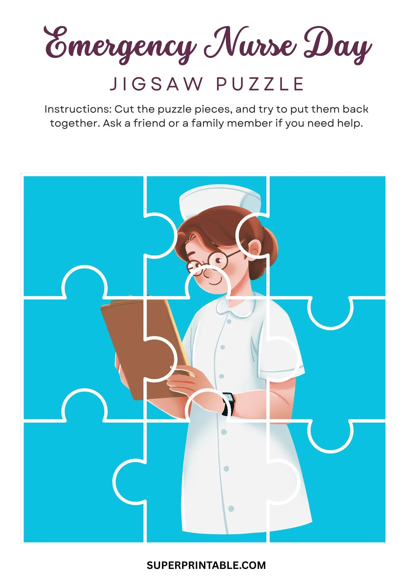 Emergency Nurse Day Jigsaw Puzzle Activity 1