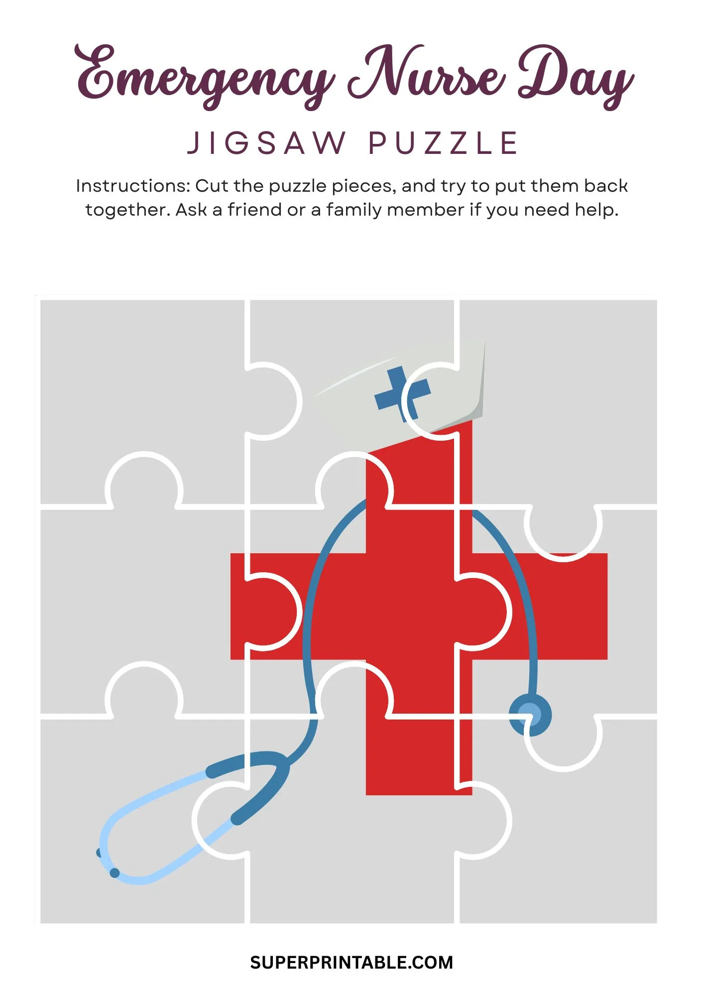 Emergency Nurse Day Jigsaw Puzzle Activity 2