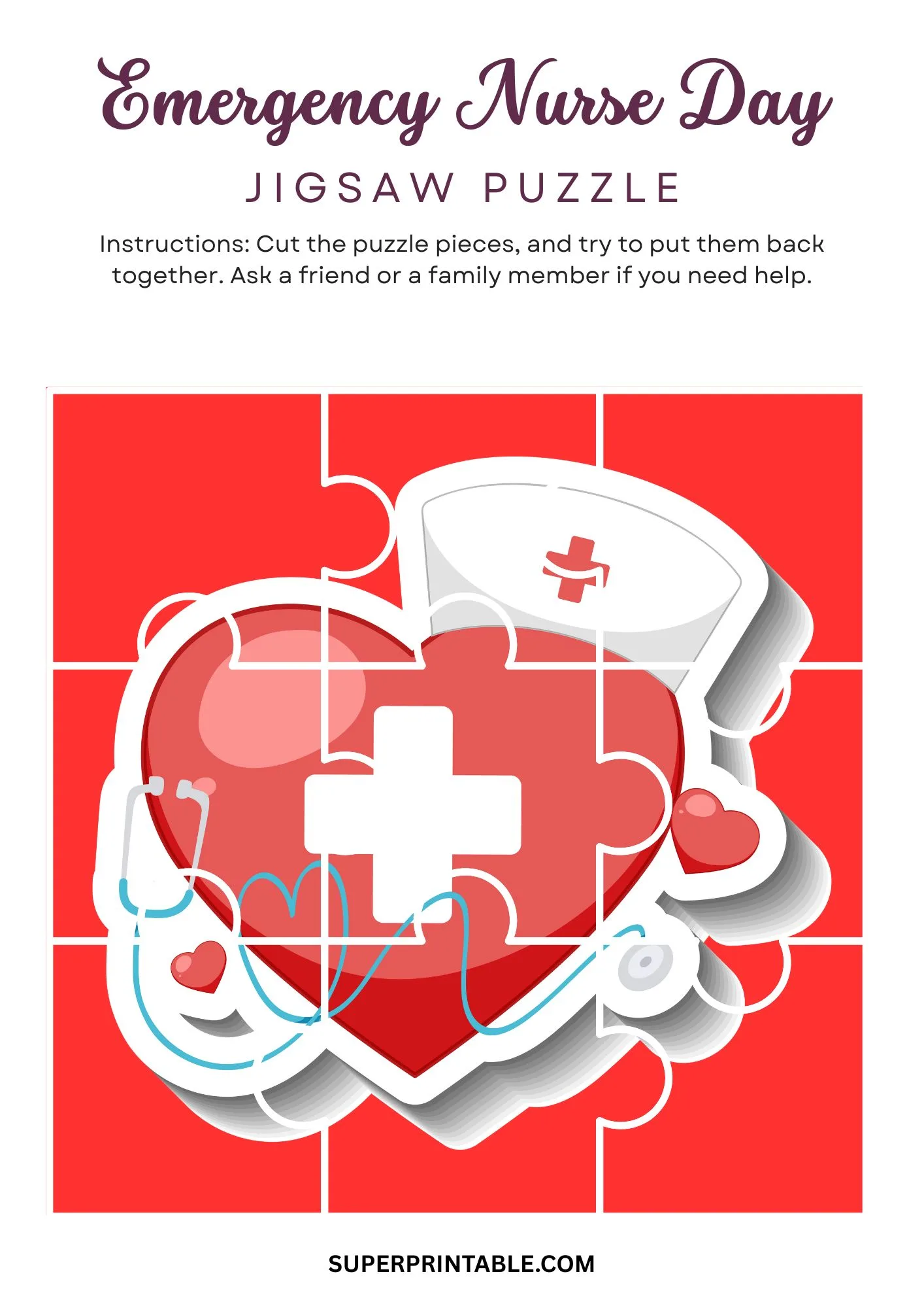Emergency Nurse Day Jigsaw Puzzle Activity 3