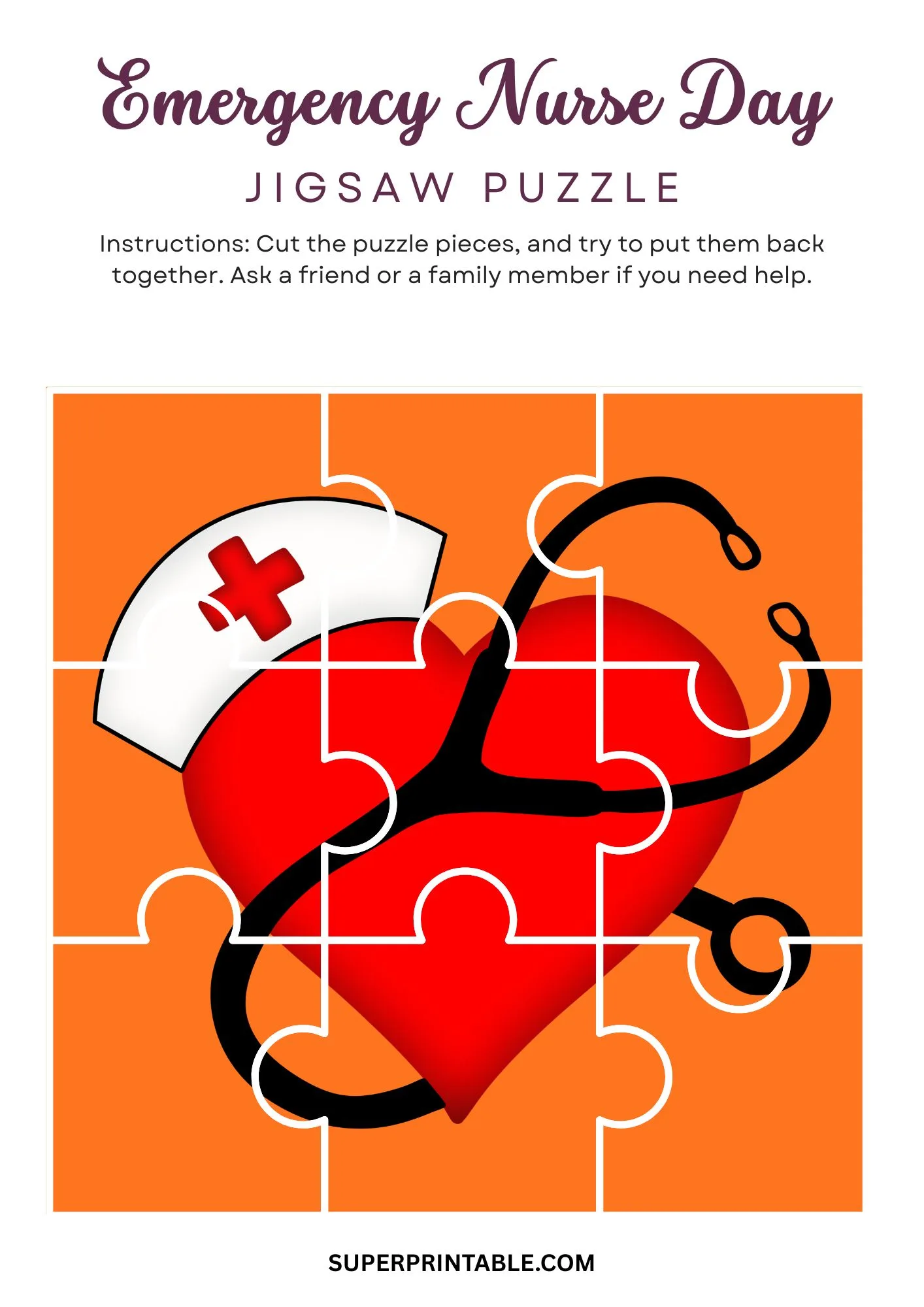 Emergency Nurse Day Jigsaw Puzzle Activity 5