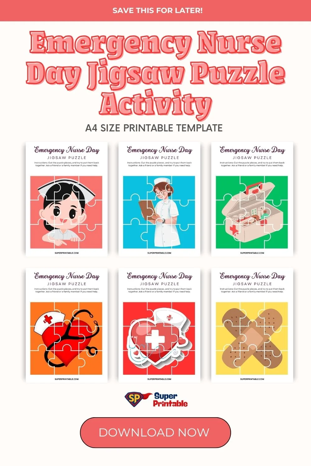 Emergency Nurse Day Jigsaw Puzzle Activity Pinterest Image