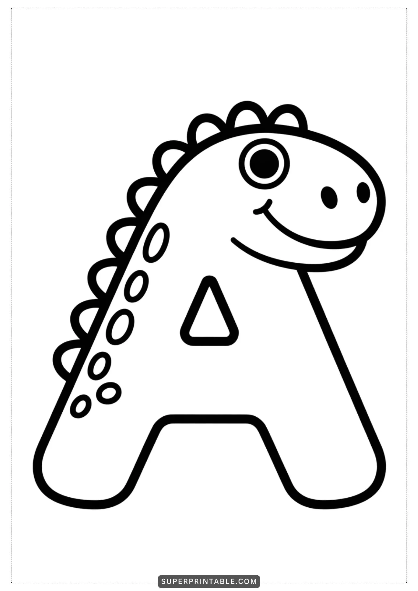 Fancy Dinosaur Alphabet Coloring Pages 1