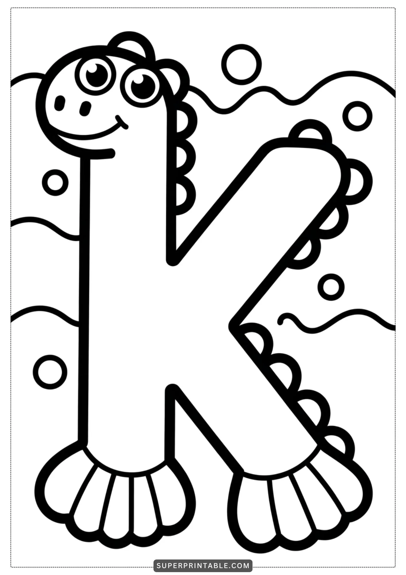 Fancy Dinosaur Alphabet Coloring Pages 11