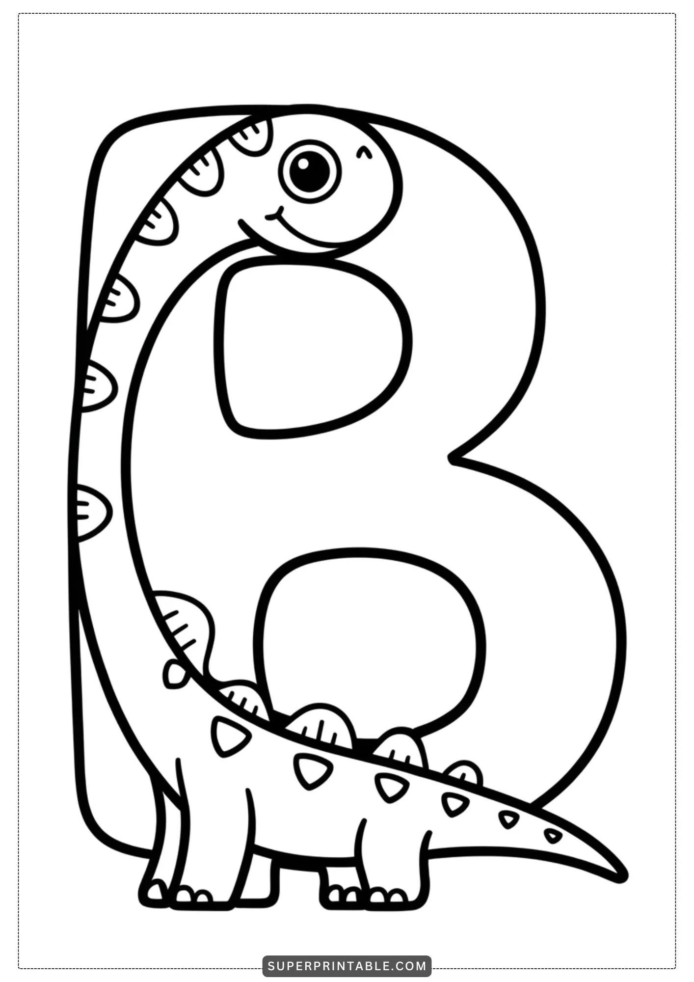 Fancy Dinosaur Alphabet Coloring Pages 2