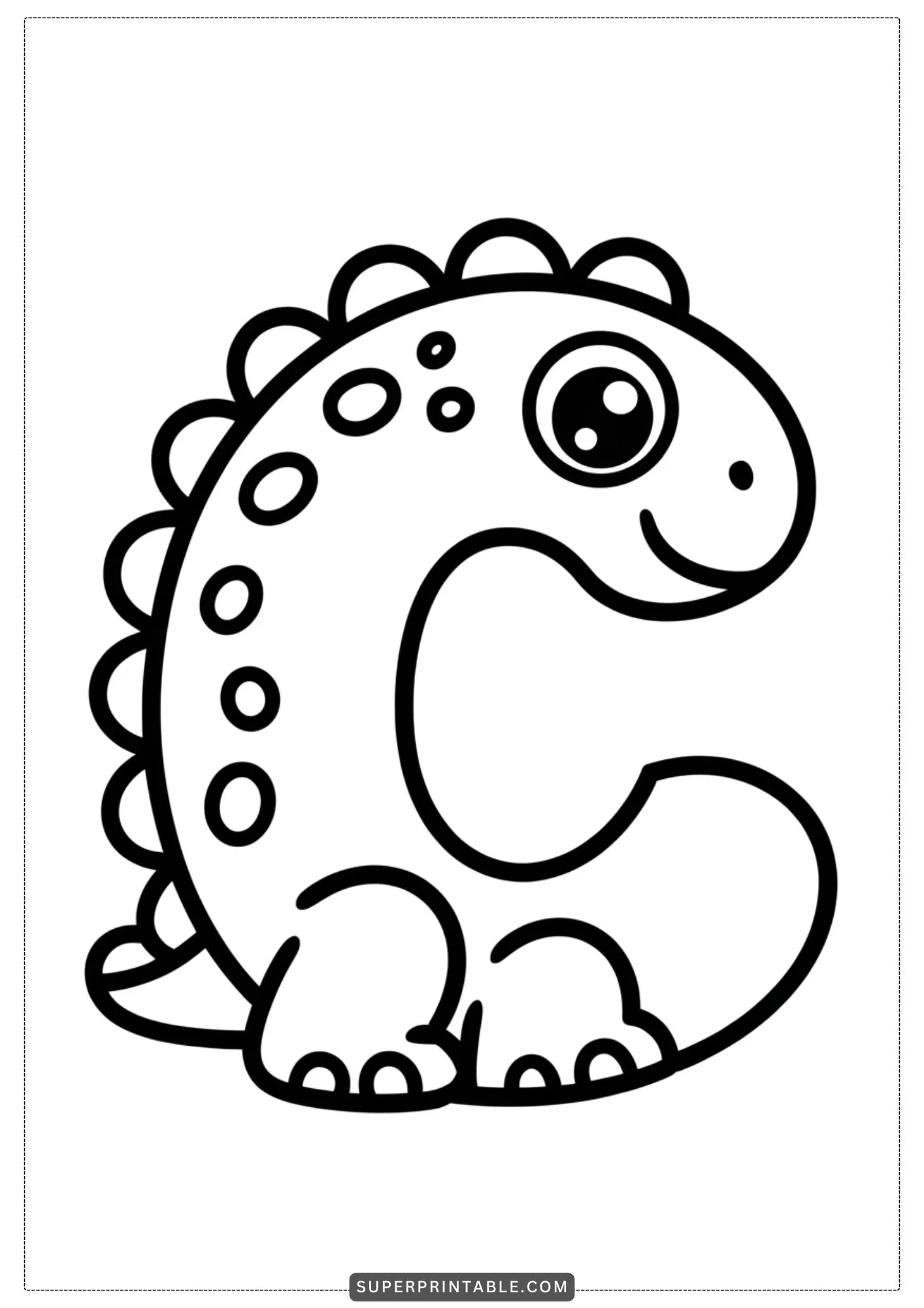 Fancy Dinosaur Alphabet Coloring Pages 3