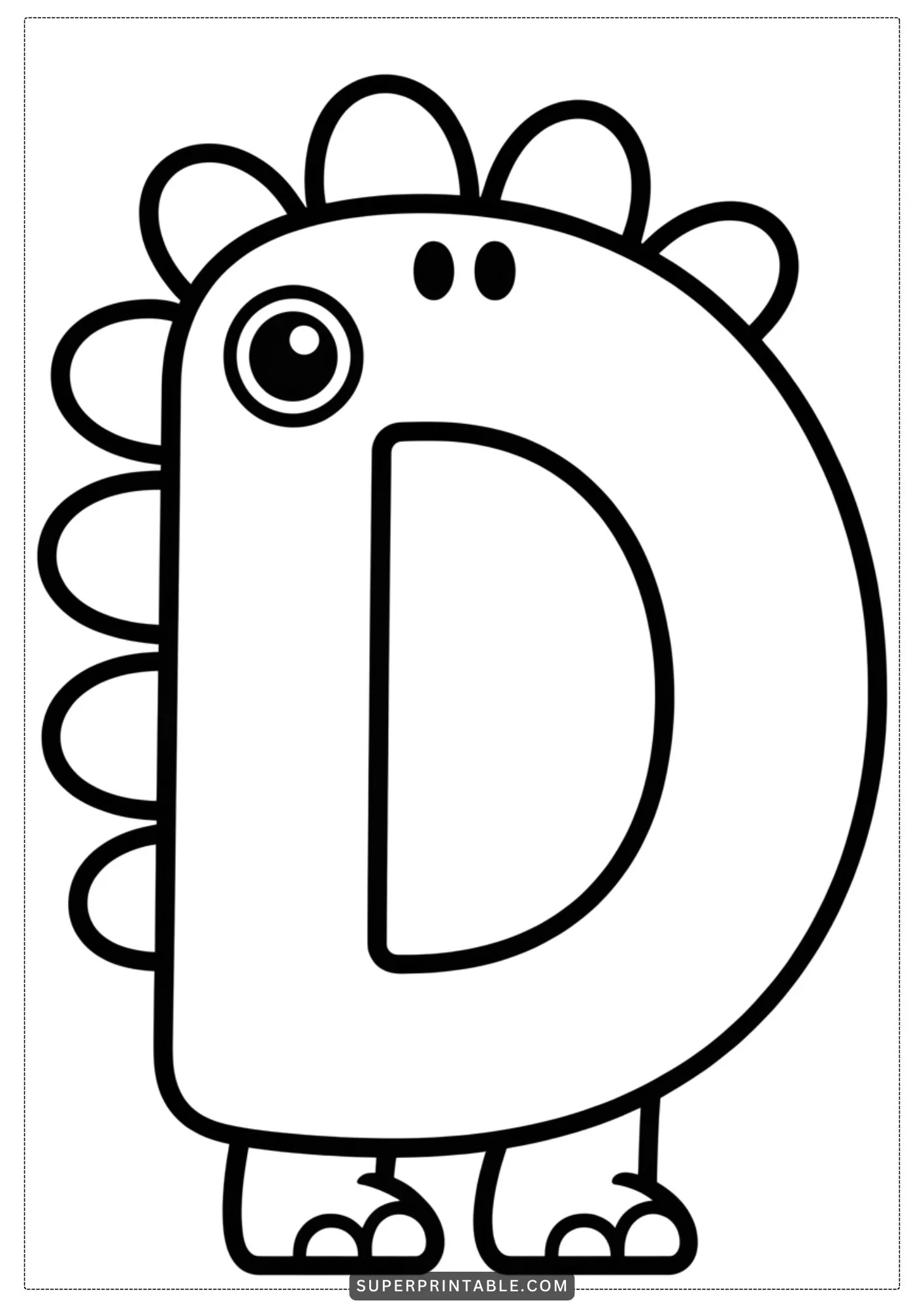 Fancy Dinosaur Alphabet Coloring Pages 4