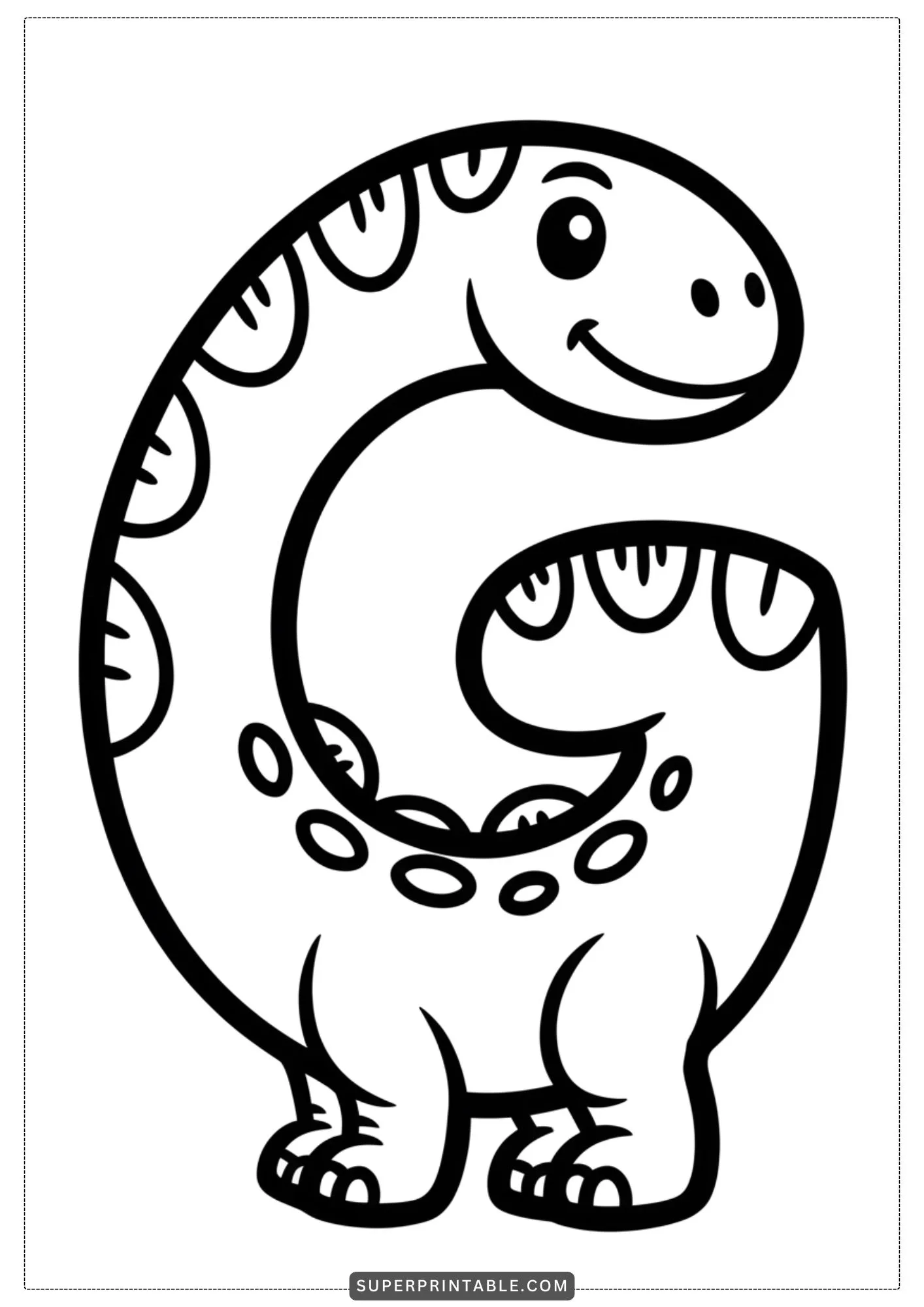 Fancy Dinosaur Alphabet Coloring Pages 7