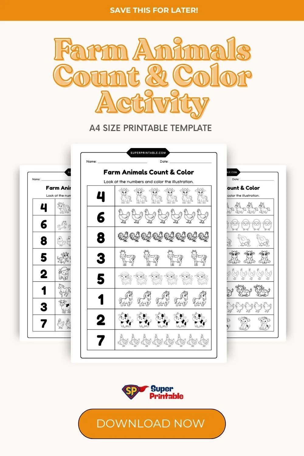 Forest Animals Count & Color Activity Pinterest Image