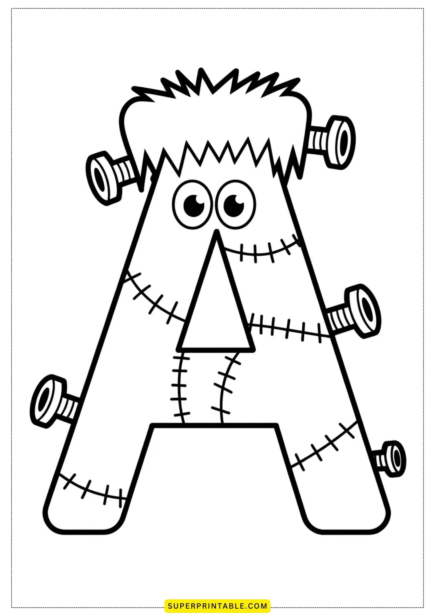 Frankenstein Alphabet Coloring Pages 1
